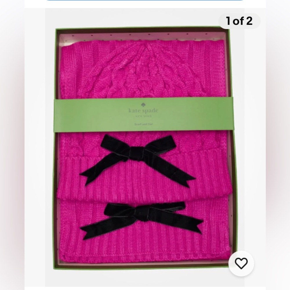 Kate Spade New York bow beanie & scarf gift box set